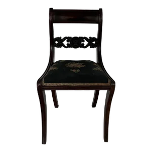 Antique Early 19th Century American Empire Classical New York Sabre Leg Mahogany Side Chair