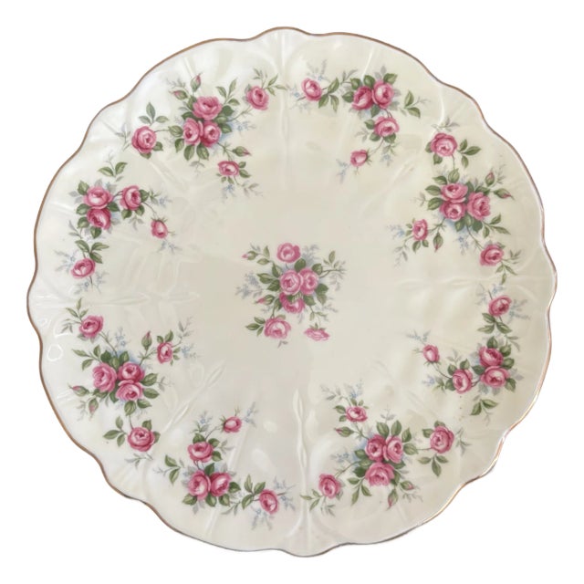 Vintage English Bone China Decorative Dessert Plate For Sale