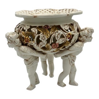 Ardalt Antorini Italy Porcelain Compote | Cherub Figural Base For Sale