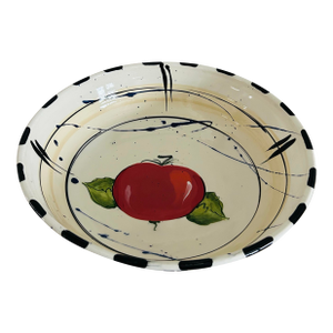 Large Tomato Pasta Bowl Earthenware Studio Pottery by Donna Toohey