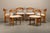1960s Vintage Brutalist Dining Chairs in Oak and Sheepskin by Henning Kjærnulf, Denmark, 1960s, Set of 6 For Sale - Image 5 of 18