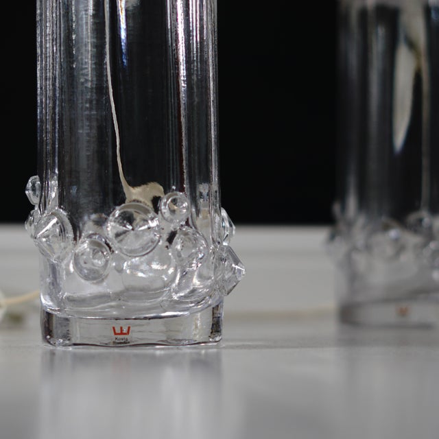 Vintage Glass Lamps from Kosta Sweeden, 1950s, Set of 2 For Sale - Image 6 of 12