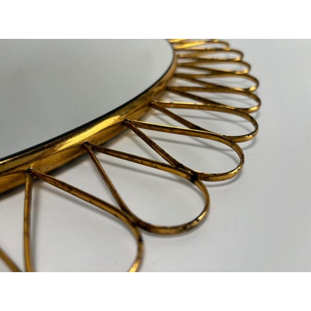 Mid-Century Italian Round Mirror, Girasole Model, 1950s For Sale - Image 6 of 7