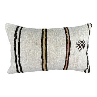 Turkish Hemp Pillow Cushion Natural Beige Brown Pillow Cushion Cover 16 "x 24" For Sale