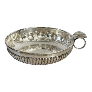 Vintage Portuguese Sterling Silver by Alves Pinto Tastevin 5.5" Diameter For Sale