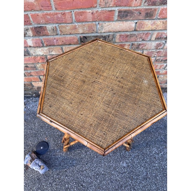 Late 19th Century 19th English Bamboo Side Table For Sale - Image 5 of 5