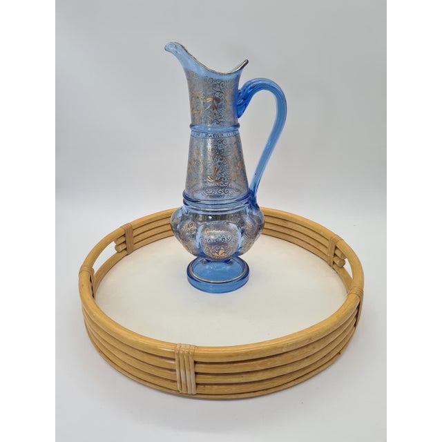 Vintage Round Rattan and Bamboo Tray, 1970s For Sale - Image 9 of 10