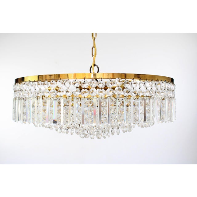 Gold Crystal Chandelier from Swarovski, 1960s For Sale - Image 8 of 9