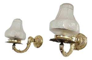 Art Deco Brass Sconces, 1930s, Set of 2