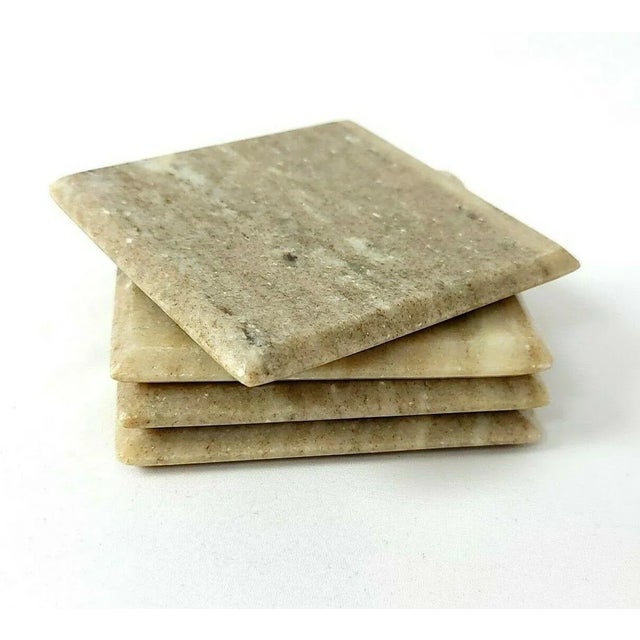 Square Marble Coasters- Set of 4 For Sale - Image 4 of 5