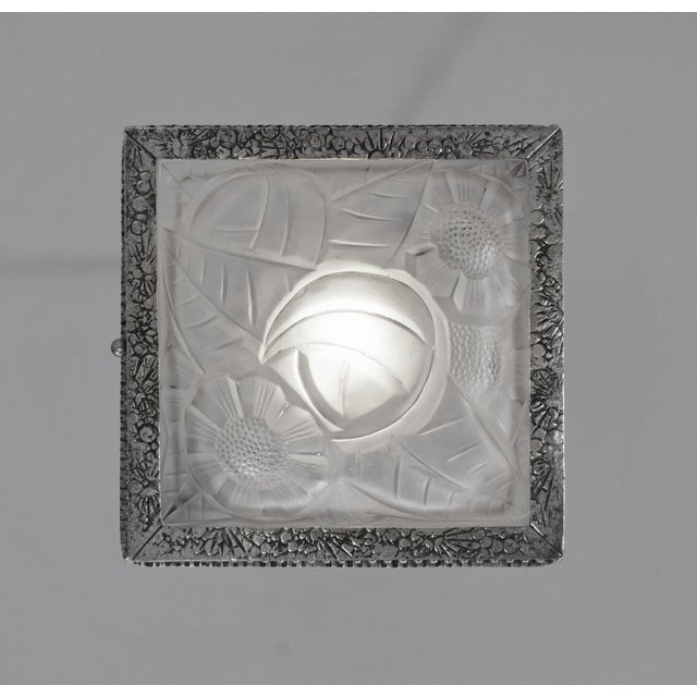 Metal French Art Deco Flush Mount by Degue 1920s France - A Pair For Sale - Image 7 of 13