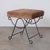 French Panoplie Iron Loop Stool, Brown Chenille For Sale - Image 3 of 12