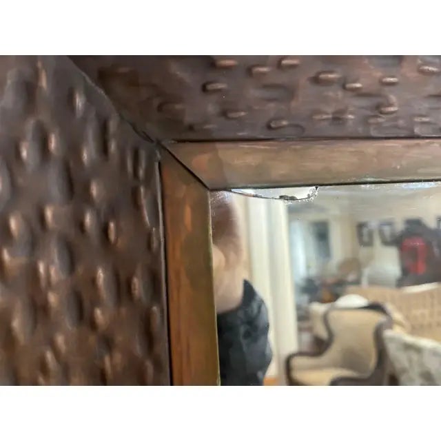 2000s Arhaus Large Copper Mirror For Sale - Image 9 of 10