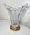1970s Vintage French Hand Blown Clear Glass Crystal Brass Splash Electric Table Lamp For Sale - Image 5 of 12