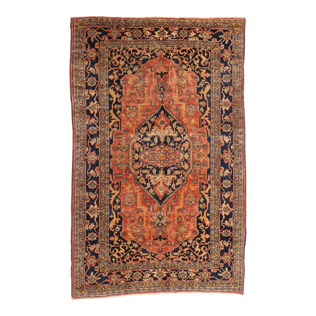 Vintage Persian Heriz Rug, 05'04 X 08'03 For Sale