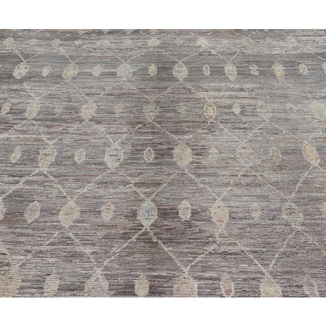 Modern Afghan Tribal Rug in Wool With Sub-Geometric Design in Multicolor 13'6 X 19'5 For Sale - Image 4 of 12