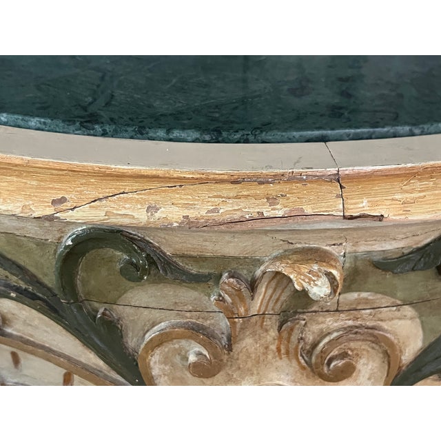 19th Century Rococo Style Italian Console Table Marble Top For Sale - Image 13 of 18