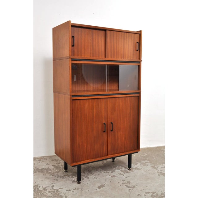 Vintage Modular Mahogany Cabinet with Display Case, 1960s For Sale - Image 6 of 10