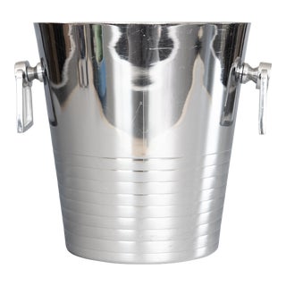 1930s Art Deco French Chrome Champagne Ice Bucket Wine Cooler For Sale