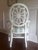 Green & White Stripes! These oval spider back dining chairs are newly finished in Benjamin Moore’s OC 17 White Dove (a...