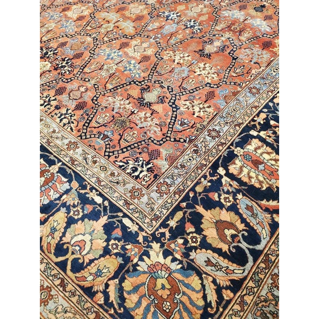 1900 - 1909 Early 20th Century Antique Bidjar Rug 11'10" X 18'06" For Sale - Image 5 of 6