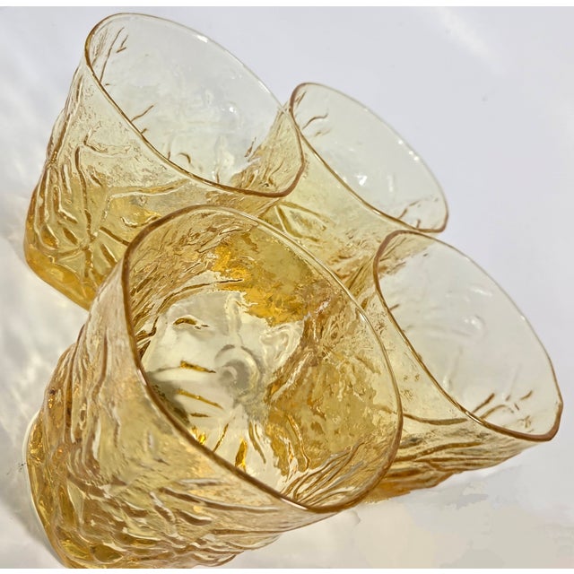 Mid 20th Century Lemon Crinkle Lowballs- Set of Four For Sale - Image 5 of 13