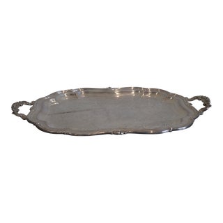 1970s Large Silver Tray For Sale