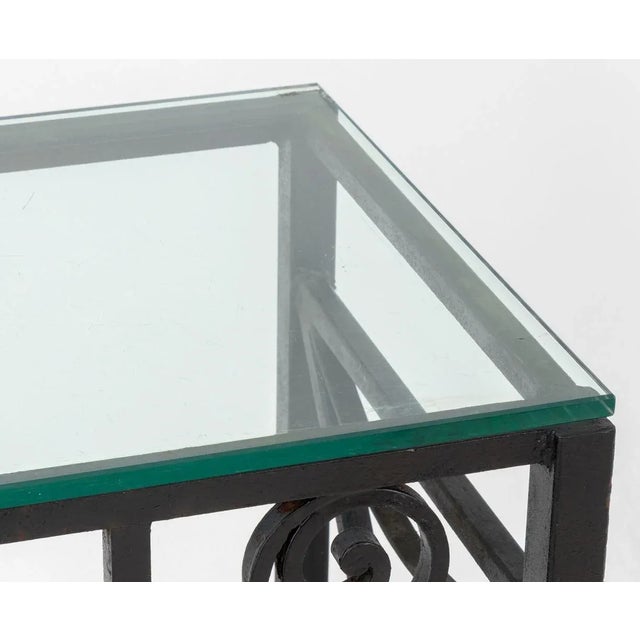 Glass Top Wrought Iron Console Table For Sale In New York - Image 6 of 8