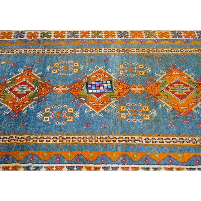 Sky Blue Vintage Moroccan Rug 4'4'' x 7'7'' For Sale - Image 8 of 9