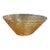 Vintage Amber Textured Art Glass Bowl | Mid Century Modern Decorative Centerpiece For Sale