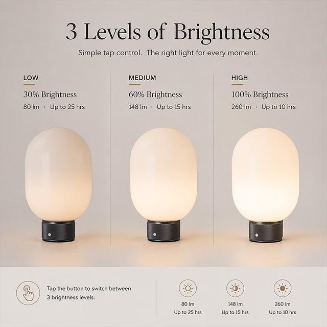 2020s Aloadecor Modern Opal Glass Cordless Rechargeable Table Lamp Unique/Statement Dimmable Led Bedside Lamp For Sale - Image 5 of 12