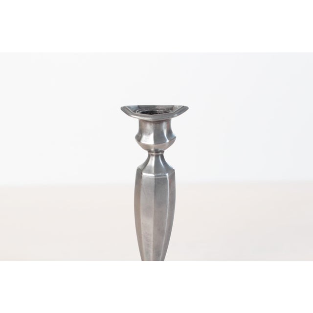 Silver 1920s Art Deco Quadruple Silver Plate Candlestick Holder | Jennings Brothers Pattern 1506 For Sale - Image 8 of 14