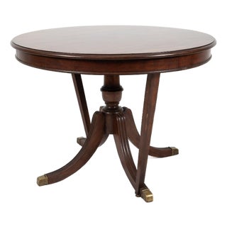 1970s Drexel Chippendale Mahogany Round Pedestal Dining Table For Sale