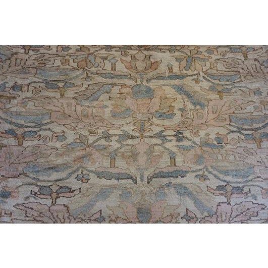 Late 19th Century 1880s Beige Traditional Floral Antique Knotted Wool Persian Malayer Gallery Rug For Sale - Image 5 of 9