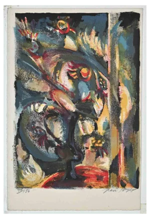 Jean Joyet, Abstract Composition, Lithograph, 1950s