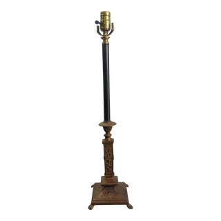 John Richards Classical Style Bronze Candlestick Lamp For Sale