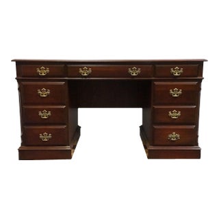 Pennsylvania House Solid Cherry Traditional Style 54" Double Pedestal Office Writing Desk 12-1303 For Sale