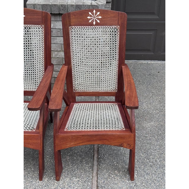 Late 20th Century Estate Tropical Plantation/ Swedish Modern Teak Adirondack Chairs - A Pair For Sale - Image 5 of 17
