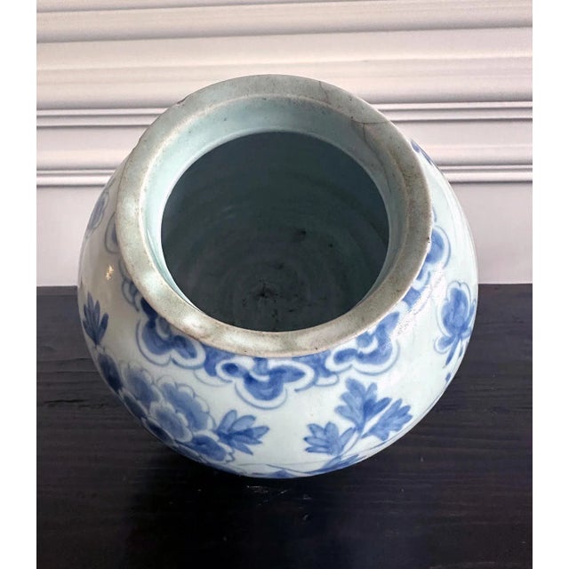 Antique Korean Porcelain Peony Jar Joseon Dynasty For Sale - Image 11 of 12