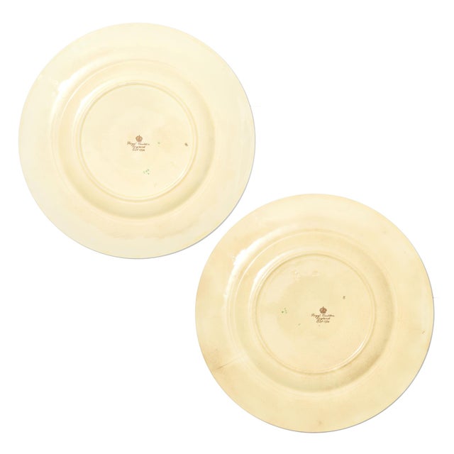 Sourced: Calabasas A lovely pair of vintage dinner plates by Royal Cauldon, England, stamped on the reverse with the...