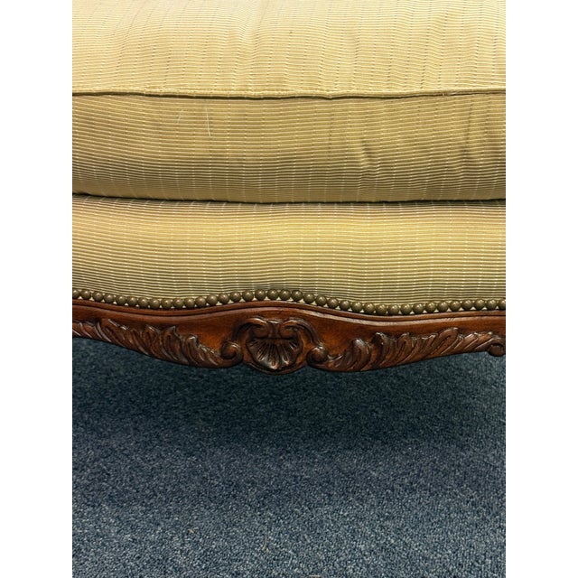 Ralph Lauren Carved French Upholstered Slipper Chair For Sale - Image 9 of 12
