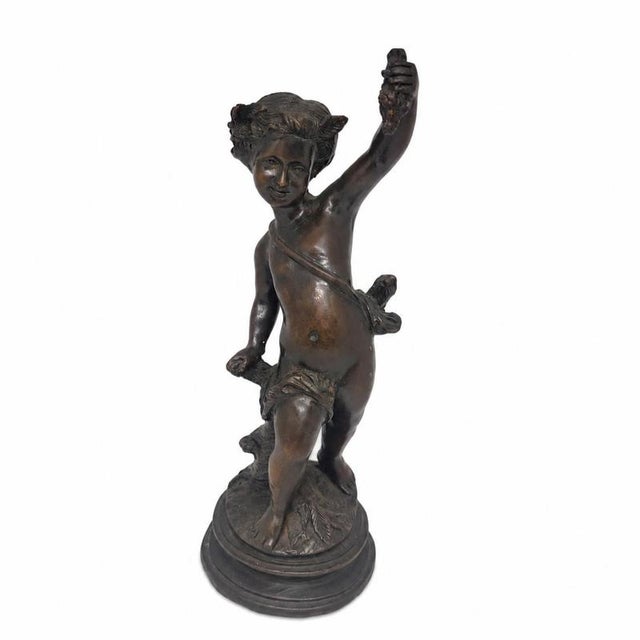 Metal French Artist, Bacchus Sculptures, Bronze, Set of 2 For Sale - Image 7 of 9