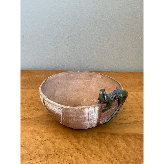Vintage Glazed Terracotta Lizard Planter For Sale - Image 9 of 12