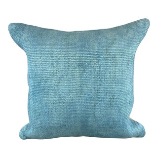 20 x 20 Hemp Pillow Turkish Cushion Natural Sky Blue Pillow Cushion Cover For Sale