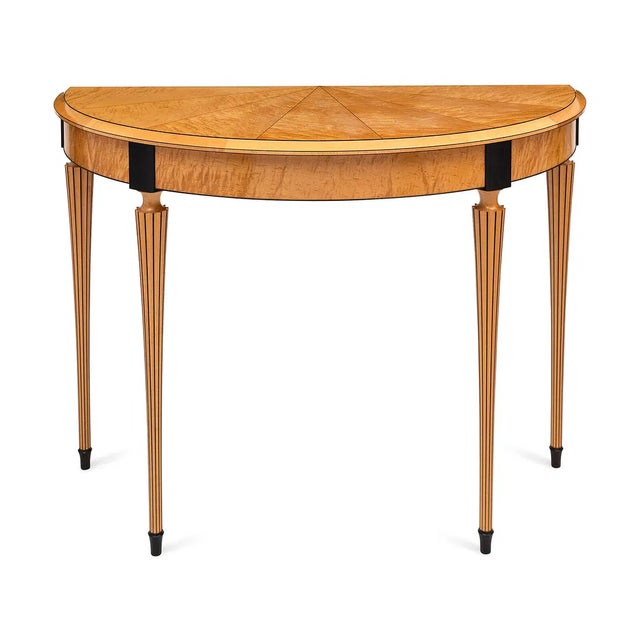 1990s American Modern Neoclassical Console Table & Mirror by Richard Newman For Sale - Image 4 of 6