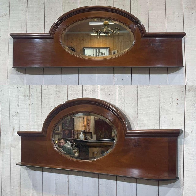 Early 20th Century English Mahogany Shelf with Beveled Mirror For Sale - Image 4 of 12
