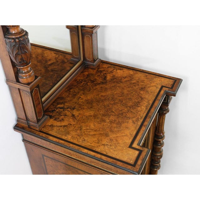 Burr Walnut, Amboyna & Parcel Gilt Cabinets with Mirrors from Gillows, Set of 2 For Sale - Image 3 of 18