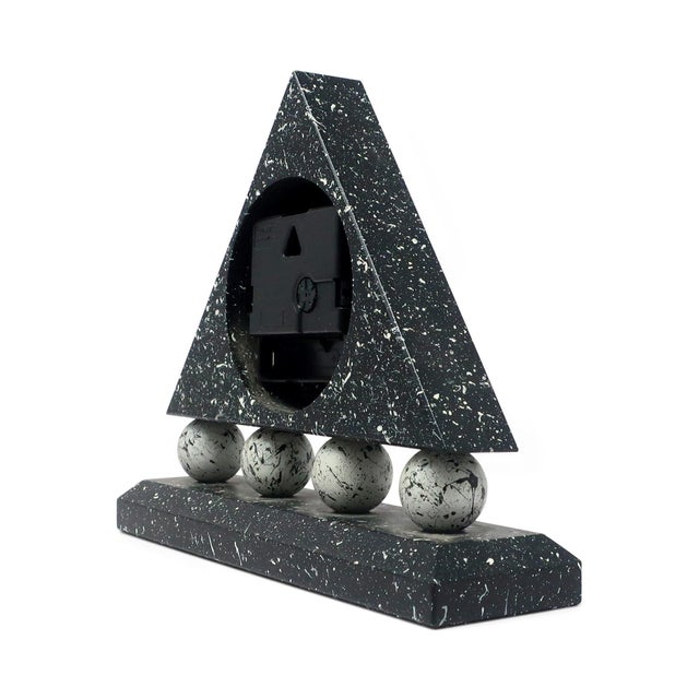 1980s Triangular Black Splatter Paint Desk Clock For Sale In New York - Image 6 of 7