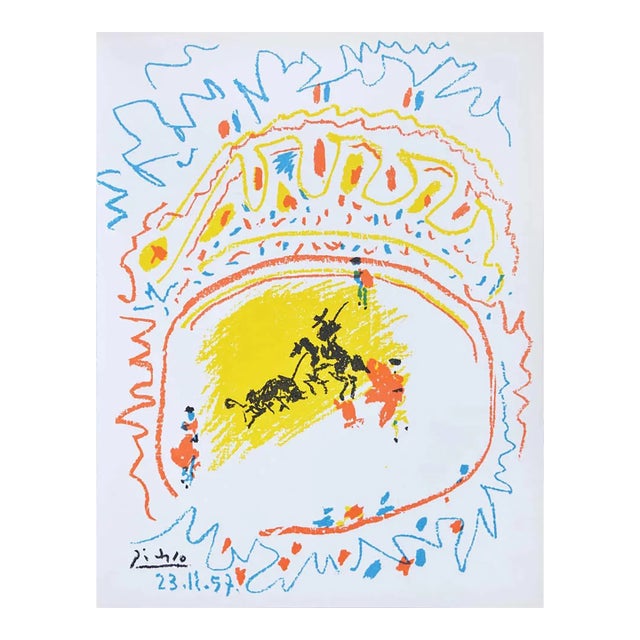 Picasso Original Lithograph Signed Corrida XXe Siecle 1971 For Sale