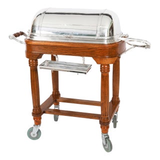 Vintage Silver Plated Roast Beef Trolley For Sale